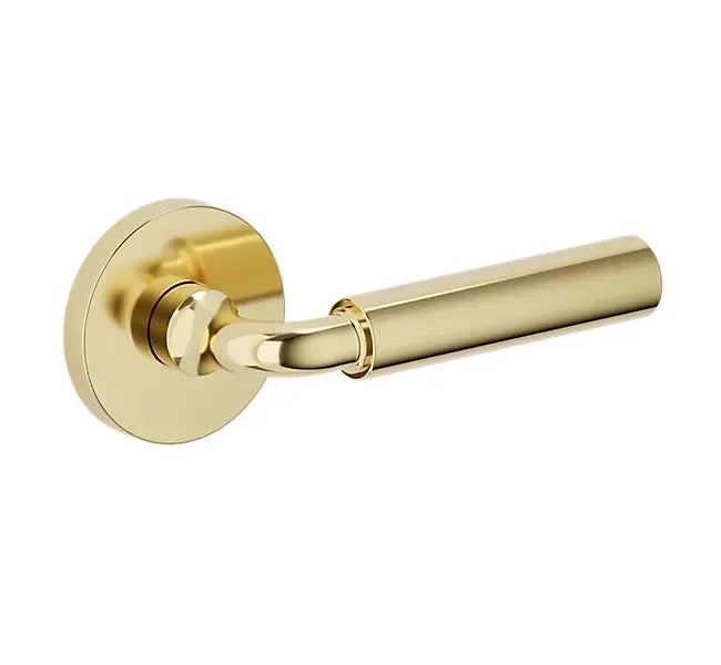 Baldwin L031 Gramercy Curved Lever with 5046 Rosette Lifetime Polished Brass