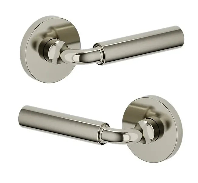 Baldwin L031 Gramercy Curved Lever with 5046 Rosette Lifetime Polished Nickel