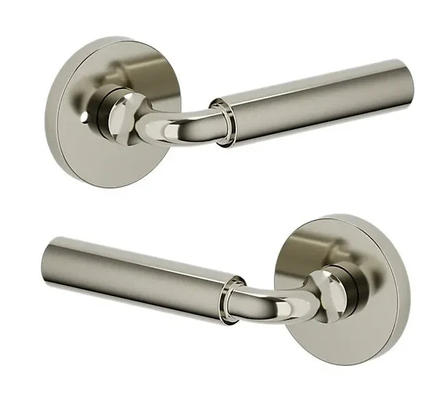 Baldwin L031 Gramercy Curved Lever with 5046 Rosette Lifetime Polished Nickel