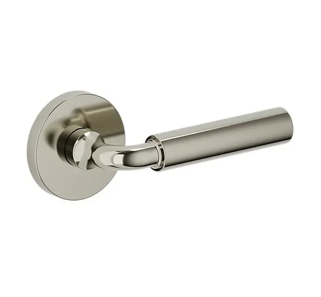 Baldwin L031 Gramercy Curved Lever with 5046 Rosette Lifetime Polished Nickel