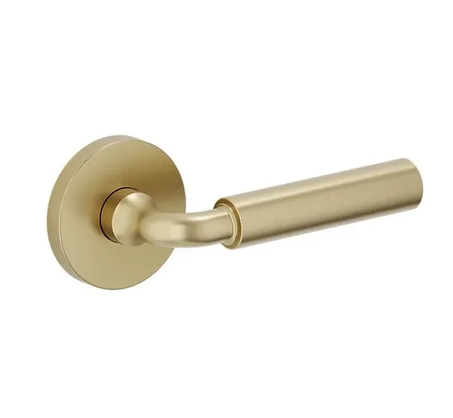 Baldwin L031 Gramercy Curved Lever with 5046 Rosette Lifetime Satin Brass