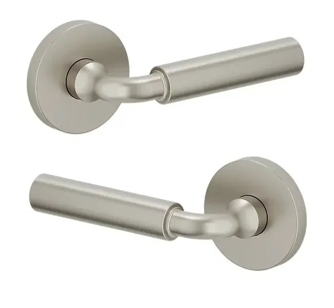 Baldwin L031 Gramercy Curved Lever with 5046 Rosette Lifetime Satin Nickel