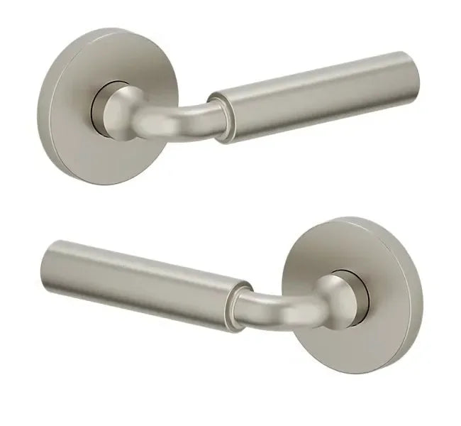 Baldwin L031 Gramercy Curved Lever with 5046 Rosette Lifetime Satin Nickel