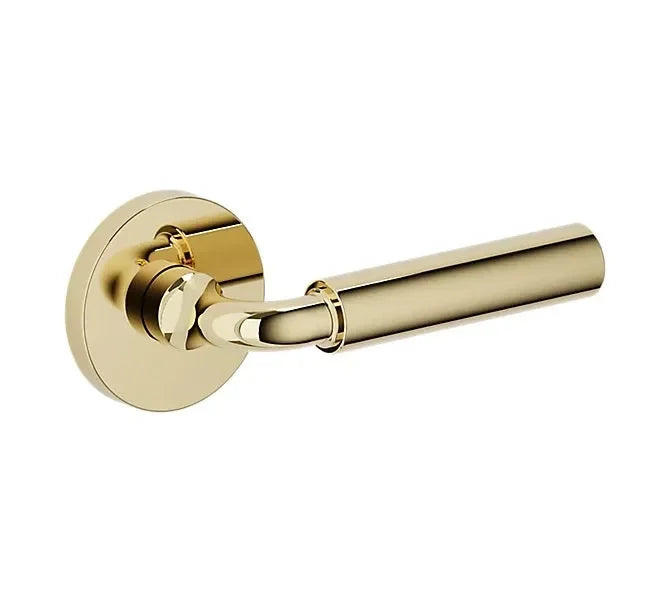 Baldwin L031 Gramercy Curved Lever with 5046 Rosette Unlacquered Brass