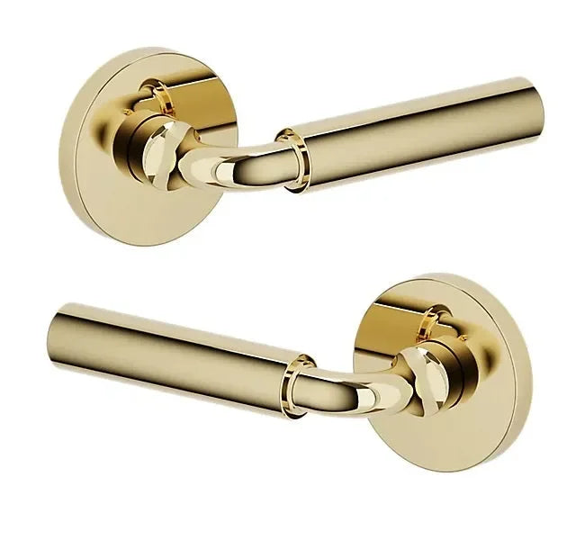 Baldwin L031 Gramercy Curved Lever with 5046 Rosette Unlacquered Brass