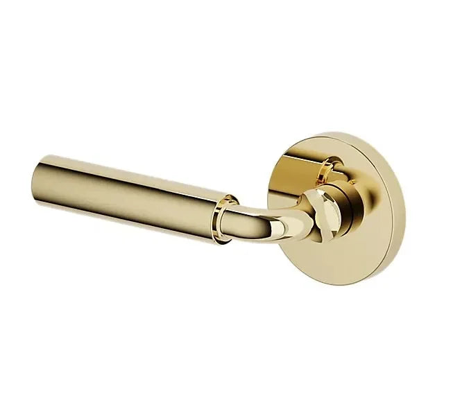 Baldwin L031 Gramercy Curved Lever with 5046 Rosette Unlacquered Brass