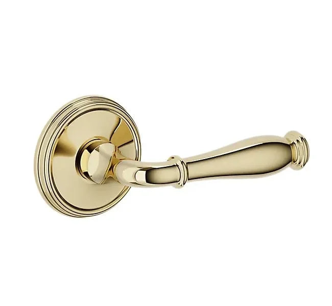 Baldwin L034 Nashville Lever with 5078 Rosette Unlacquered Brass