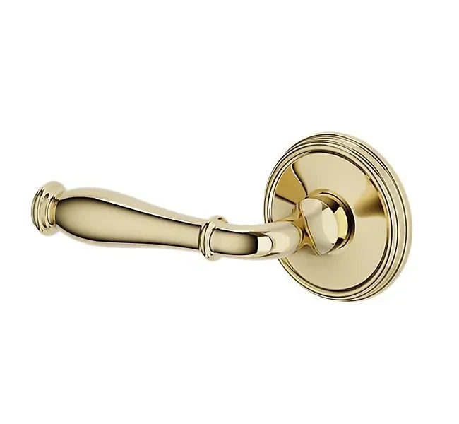 Baldwin L034 Nashville Lever with 5078 Rosette Unlacquered Brass