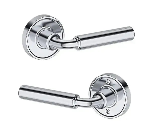 Baldwin La Connor Lever with Recessed Round Rosette in Polished Chrome finish