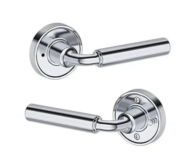 Baldwin La Connor Lever with Recessed Round Rosette in Polished Chrome finish