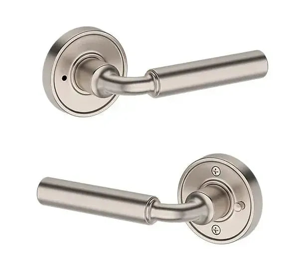 Baldwin La Connor Lever with Recessed Round Rosette in Satin Nickel finish