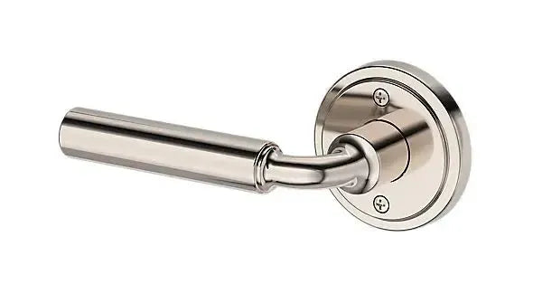 Baldwin La Connor Lever with Stepped Round Rosette in Lifetime Polished Nickel finish