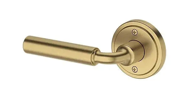 Baldwin La Connor Lever with Stepped Round Rosette in Lifetime Satin Brass finish