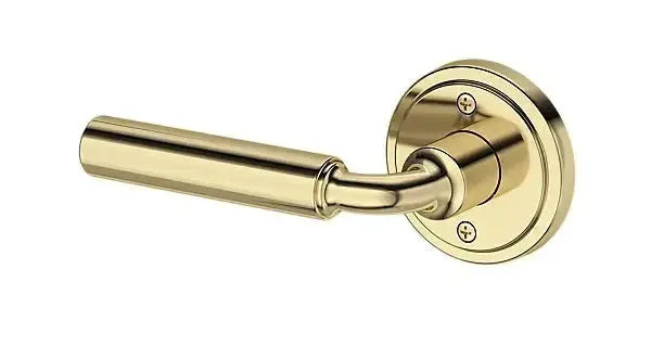 Baldwin La Connor Lever with Stepped Round Rosette in Non-Lacquered Brass finish