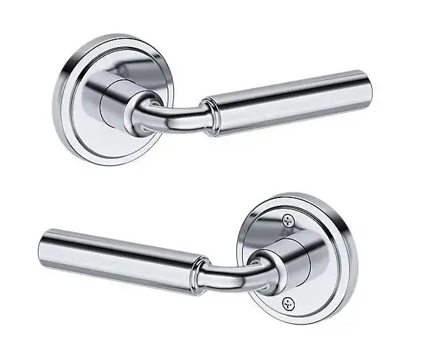 Baldwin La Connor Lever with Stepped Round Rosette in Polished Chrome finish