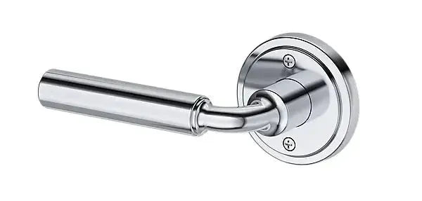 Baldwin La Connor Lever with Stepped Round Rosette in Polished Chrome finish