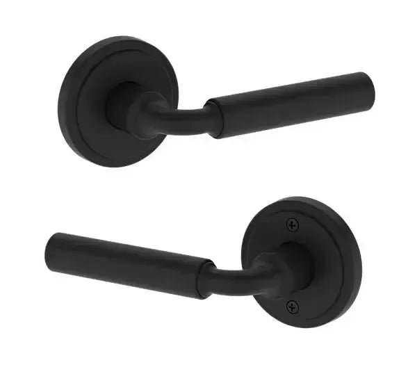 Baldwin La Connor Lever with Stepped Round Rosette in Satin Black finish