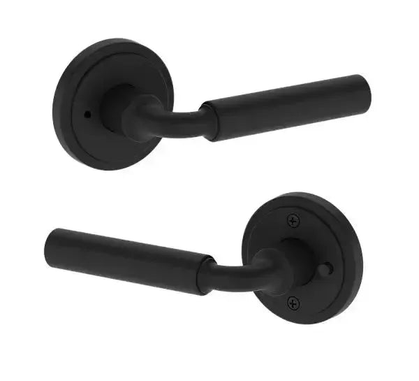 Baldwin La Connor Lever with Stepped Round Rosette in Satin Black finish