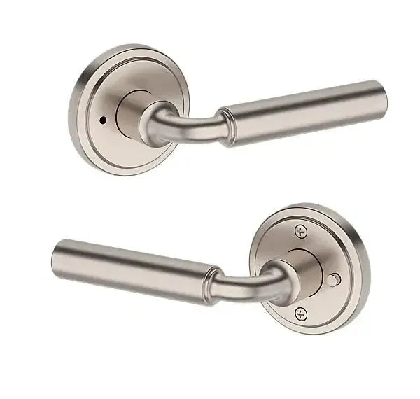 Baldwin La Connor Lever with Stepped Round Rosette in Satin Nickel finish