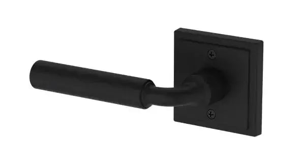 Baldwin La Connor Lever with Stepped Square Rosette in Satin Black finish
