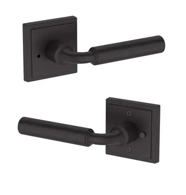 Baldwin La Connor Lever with Stepped Square Rosette in Venetian Bronze finish