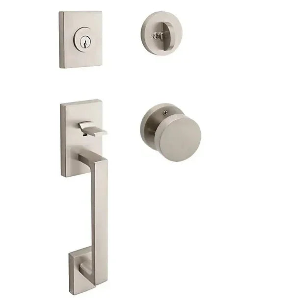 Baldwin ReserveBaldwin La Jolla Handleset with Interior Contemporary Knob with Contemporary Round Rosette in 