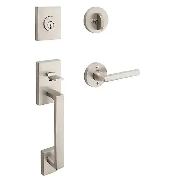 Baldwin ReserveBaldwin La Jolla Handleset with Interior Tube Lever with Contemporary Round Rosette in 