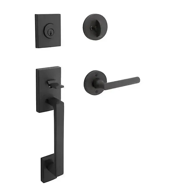 Baldwin ReserveBaldwin La Jolla Handleset with Interior Tube Lever with Contemporary Round Rosette in 