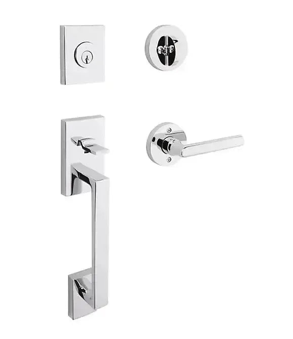 Baldwin ReserveBaldwin La Jolla Handleset with Interior Tube Lever with Contemporary Round Rosette in 