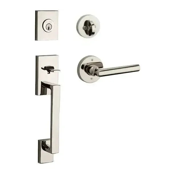 Baldwin ReserveBaldwin La Jolla Handleset with Interior Tube Lever with Contemporary Round Rosette in 