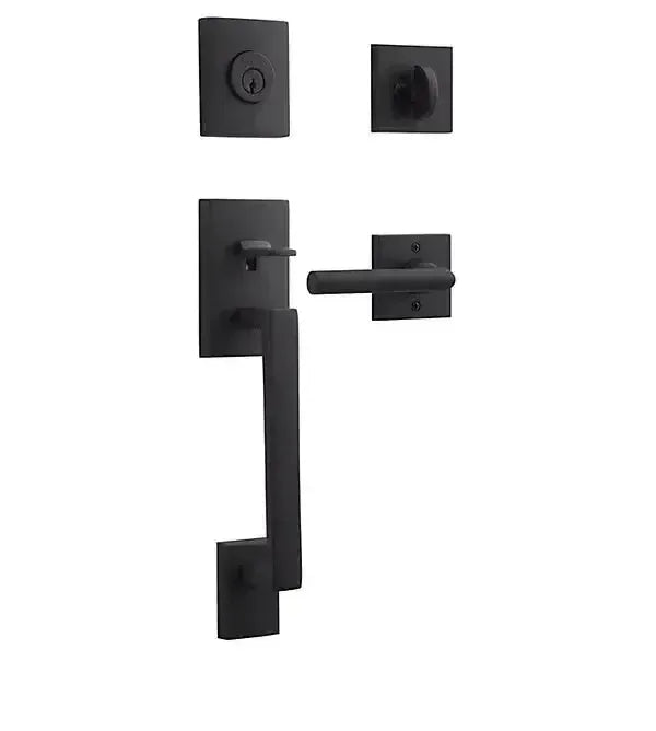 Baldwin ReserveBaldwin La Jolla Handleset with Interior Tube Lever with Contemporary Square Rosette in 