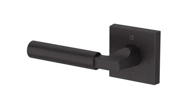 Baldwin Lake Forest Lever with Contemporary Square Rosette in Venetian Bronze finish