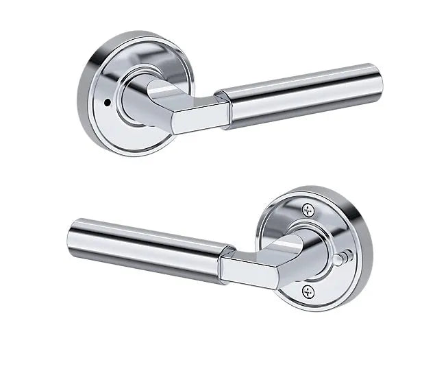 Baldwin Lake Forest Lever with Recessed Round Rosette in Polished Chrome finish