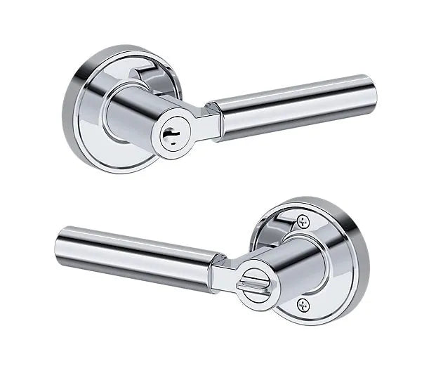Baldwin Lake Forest Lever with Recessed Round Rosette in Polished Chrome finish