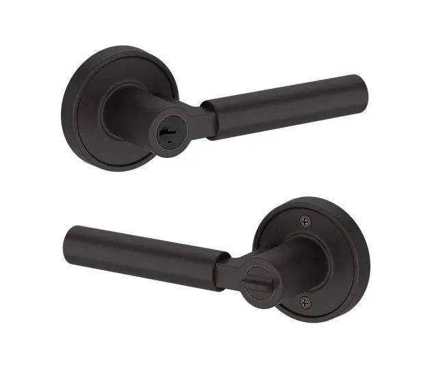 Baldwin Lake Forest Lever with Recessed Round Rosette in Venetian Bronze finish