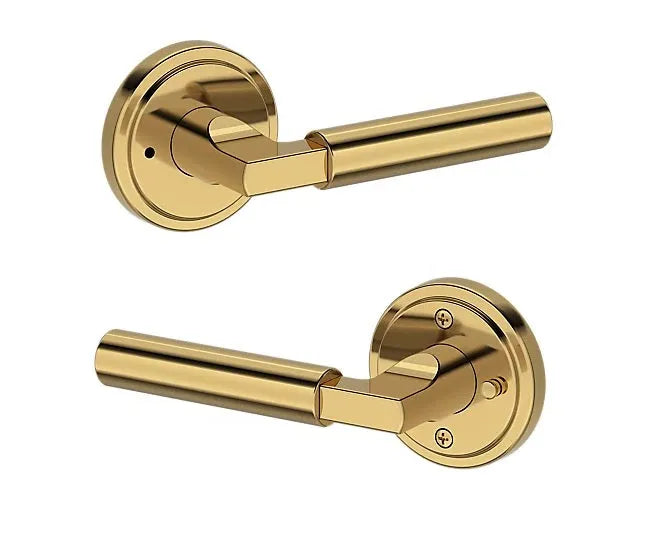 Baldwin Lake Forest Lever with Stepped Round Rosette in finish