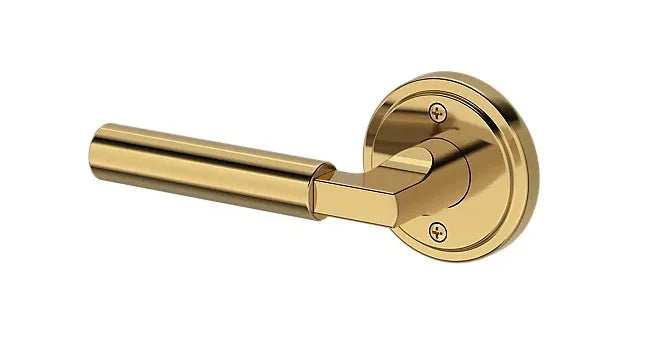 Baldwin Lake Forest Lever with Stepped Round Rosette in finish