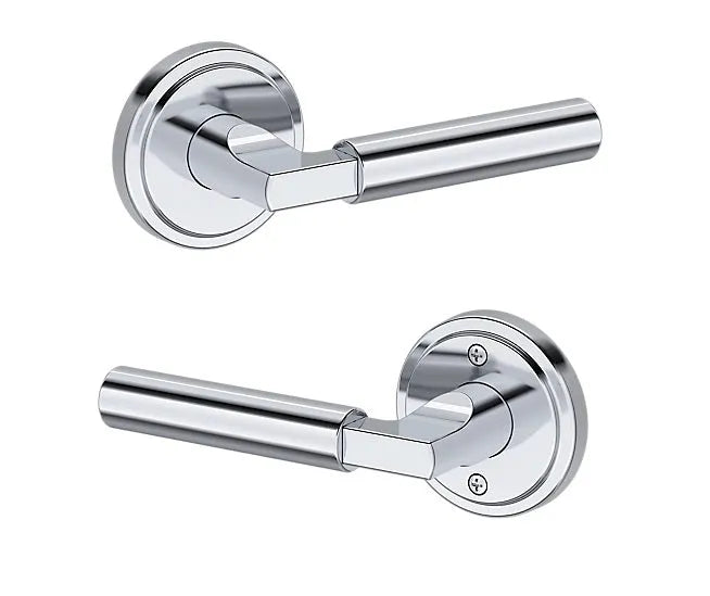 Baldwin Lake Forest Lever with Stepped Round Rosette in Polished Chrome finish