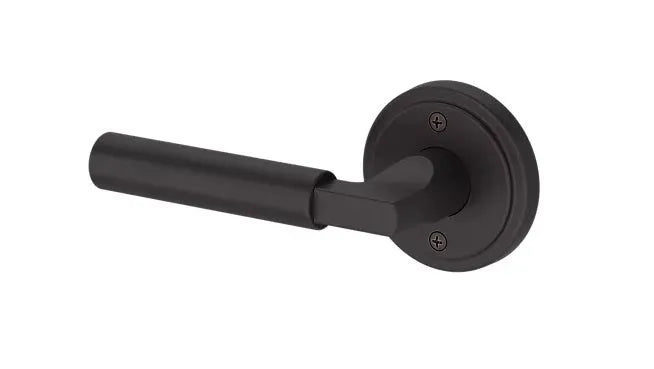 Baldwin Lake Forest Lever with Stepped Round Rosette in Venetian Bronze finish