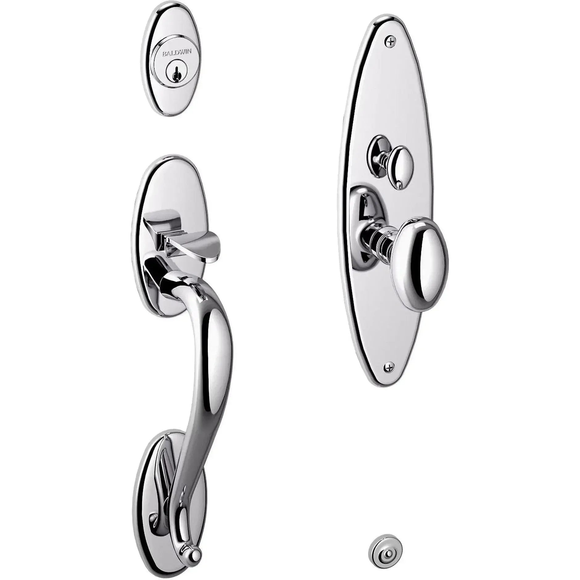 Baldwin EstateBaldwin Lexington Mortise Handleset Entrance Trim with Interior 5025 Egg Knob in 