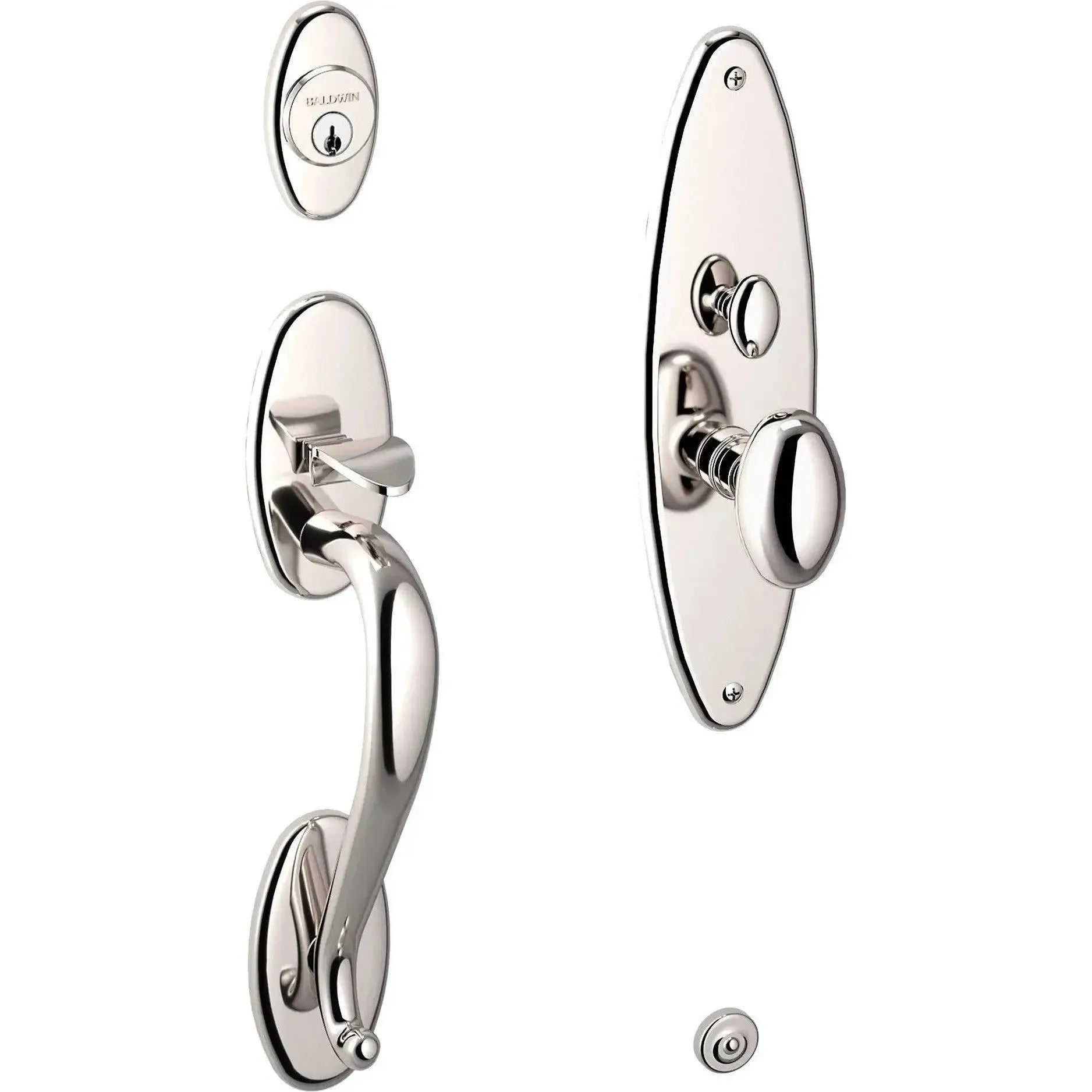 Baldwin EstateBaldwin Lexington Mortise Handleset Entrance Trim with Interior 5025 Egg Knob in 