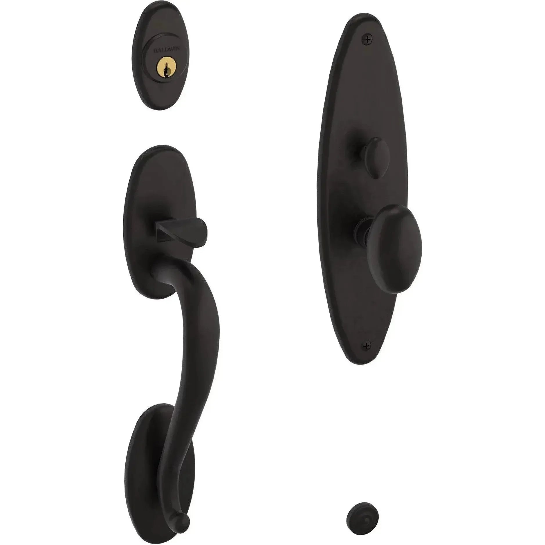 Baldwin EstateBaldwin Lexington Mortise Handleset Entrance Trim with Interior 5025 Egg Knob in 