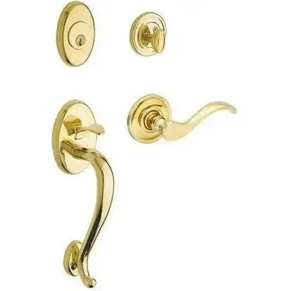 Baldwin EstateBaldwin Logan Sectional Single Cylinder Handleset with Interior 5455V Wave Lever in 