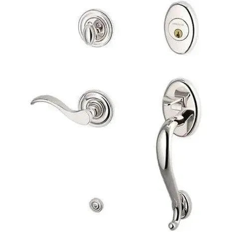 Baldwin EstateBaldwin Logan Sectional Single Cylinder Handleset with Interior 5455V Wave Lever in 