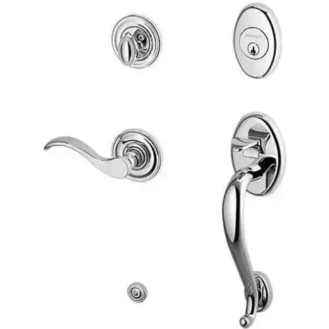 Baldwin EstateBaldwin Logan Sectional Single Cylinder Handleset with Interior 5455V Wave Lever in 