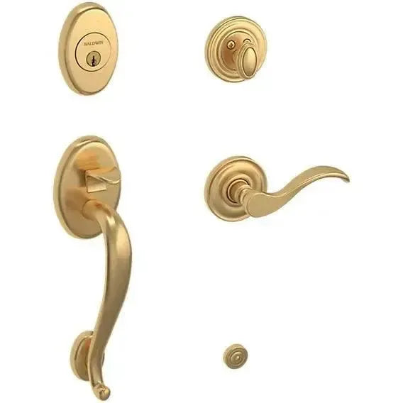 Baldwin EstateBaldwin Logan Sectional Single Cylinder Handleset with Interior 5455V Wave Lever in 