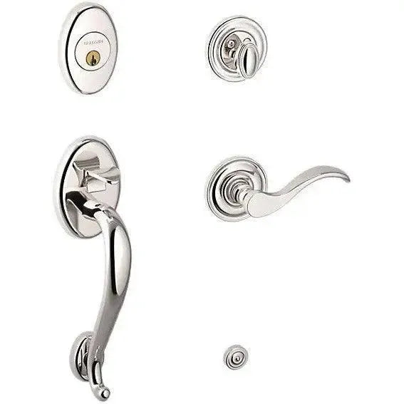 Baldwin EstateBaldwin Logan Sectional Single Cylinder Handleset with Interior 5455V Wave Lever in 