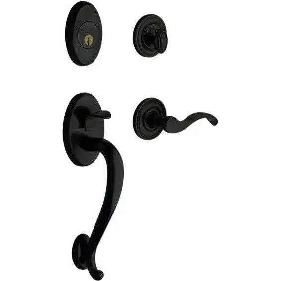 Baldwin EstateBaldwin Logan Sectional Single Cylinder Handleset with Interior 5455V Wave Lever in 