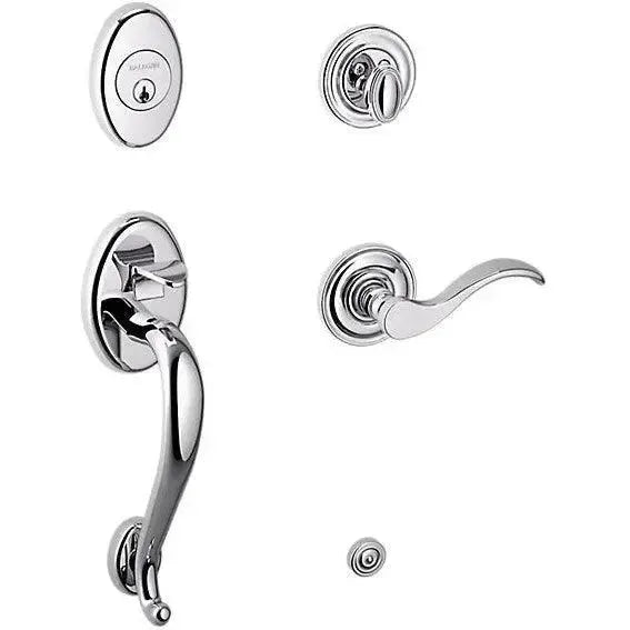 Baldwin EstateBaldwin Logan Sectional Single Cylinder Handleset with Interior 5455V Wave Lever in 