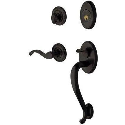 Baldwin Logan Sectional Single Cylinder Handleset with Interior 5455V Wave Lever Oil Rubbed Bronze